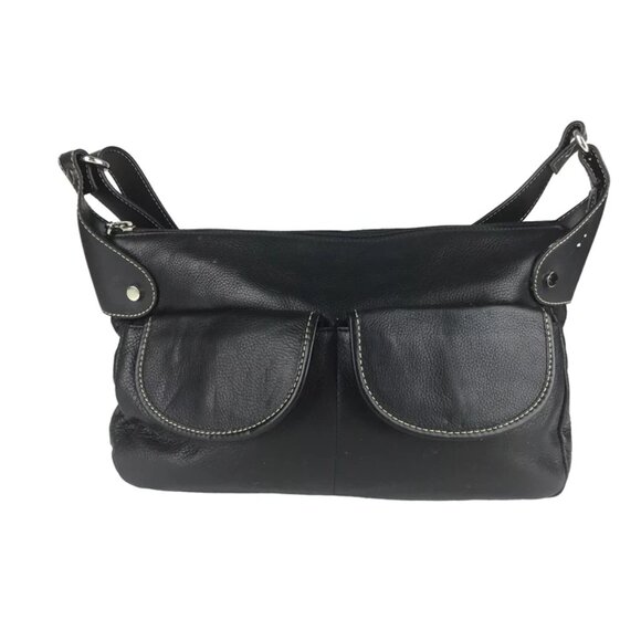 Maxx New York Womens Hobo Shoulder Bag‎ Purse Black Pebbled Leather  Size M - Picture 1 of 10